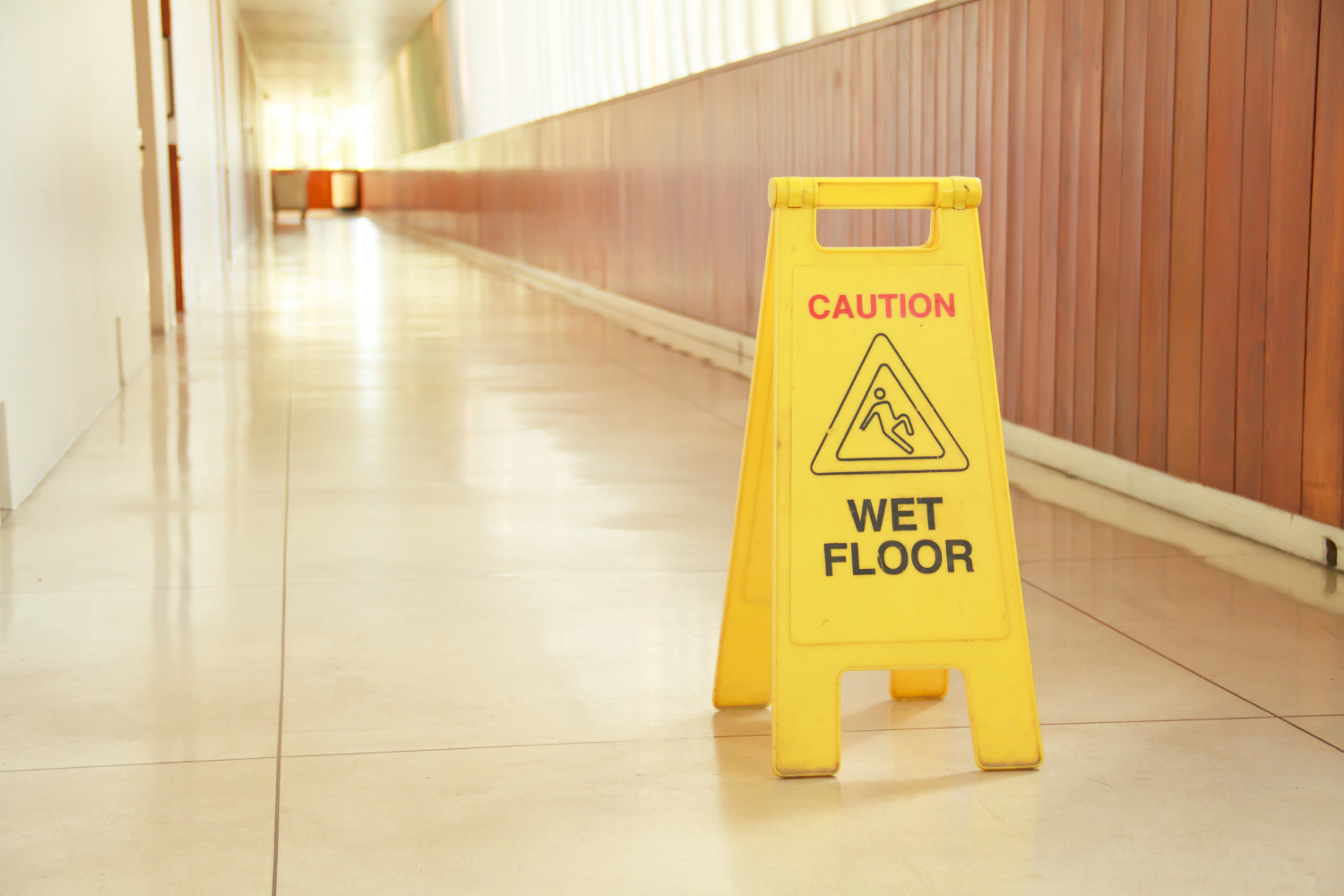 Wet floor warning sign